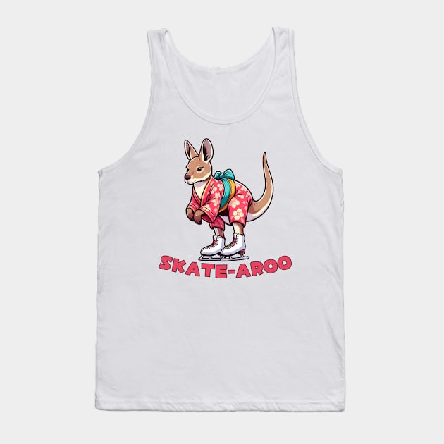 Ice skating kangaroo Tank Top by Japanese Fever